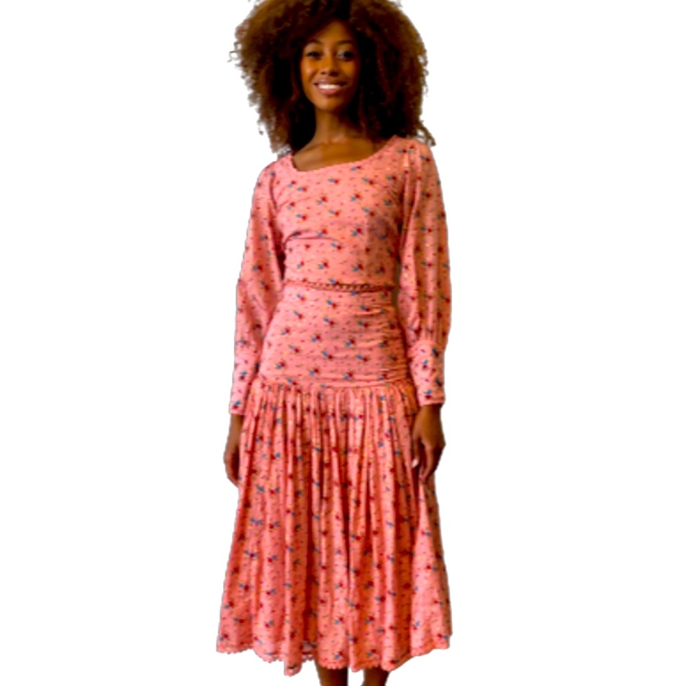 Eddy Diane Drop Waist Skirt, Primrose Bouquet Floral